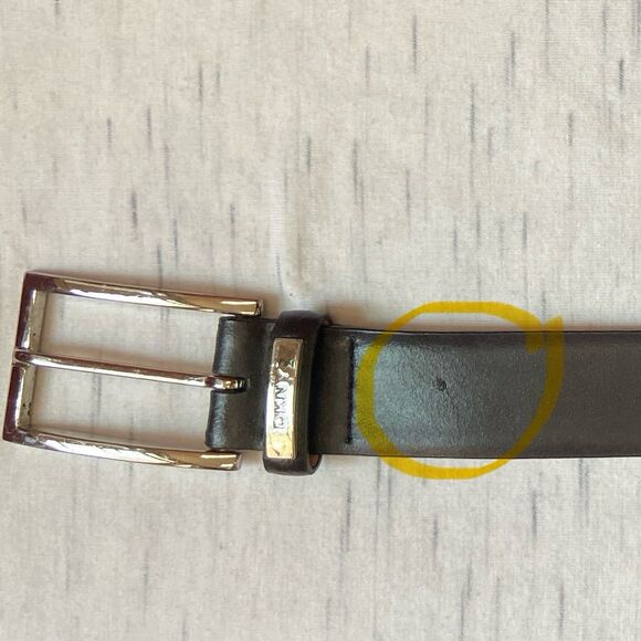 DKNY Black Logo Belt Silver Buckle Women's Size 36 Designer Fashion Donna Karen - Picture 3 of 9